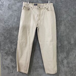 Lands' End Men’s Square Rigger Beige Jeans Made USA Tapered Size 34x30